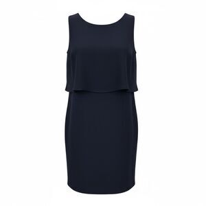 H&M Blouson Sleeveless Chiffon Mini Dress Navy Blue Size 6